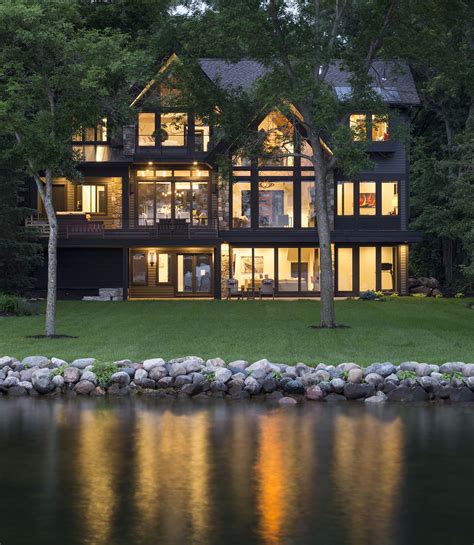 waterfront modern lake house colors